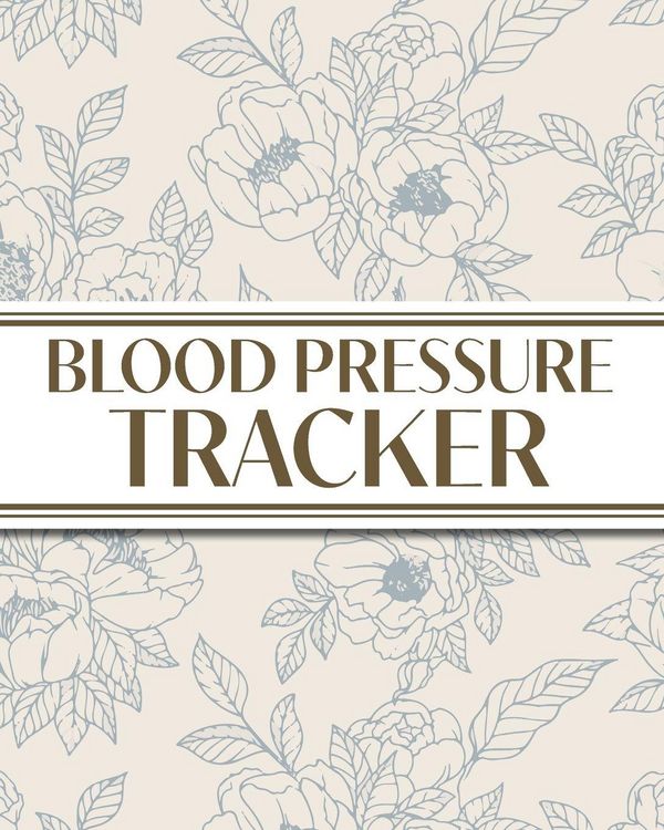 Produktbild: XL Large Print 1-Year Blood Pressure Tracker (Blue Roses on Cream)
