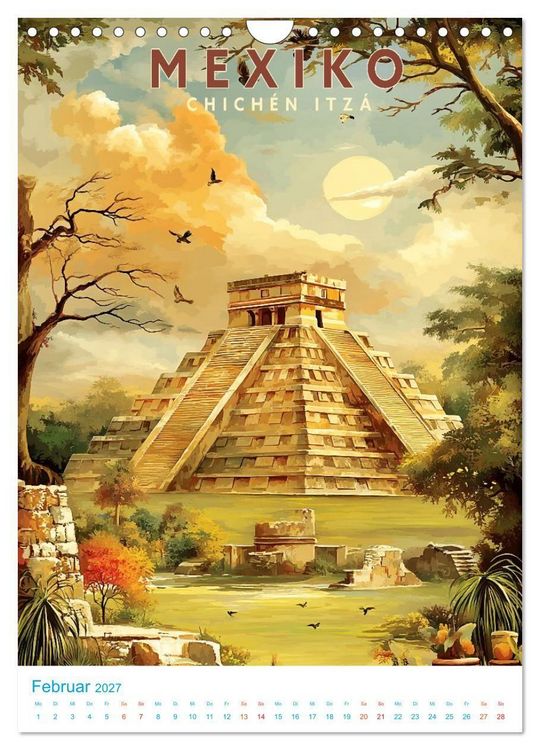 Produktbild: Mexiko - Old School Poster Style (Wandkalender 2027 DIN A4 hoch), CALVENDO Monatskalender