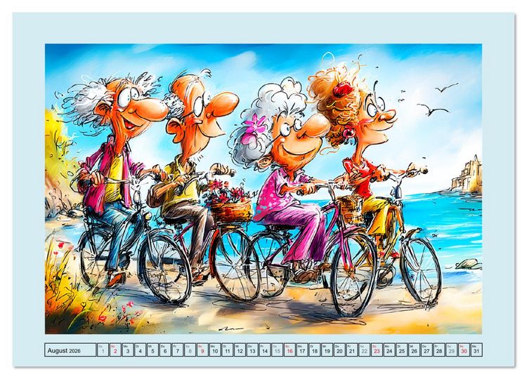 Produktbild: Rentner rocken das Leben! Mit Schwung durch den Ruhestand (hochwertiger Premium Wandkalender 2026 DIN A2 quer), Kunstdruck in Hochglanz