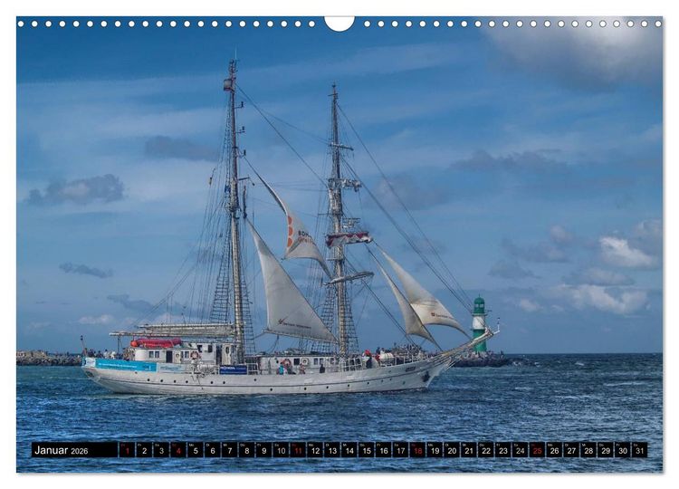 Produktbild: Segelschiffe vor Warnem&uuml;nde (Wandkalender 2026 DIN A3 quer), CALVENDO Monatskalender