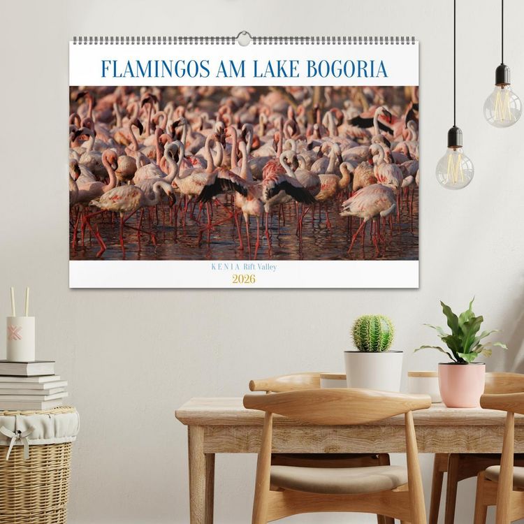 Produktbild: Flamingos am Lake Bogoria - Kenia (Wandkalender 2026 DIN A2 quer), CALVENDO Monatskalender