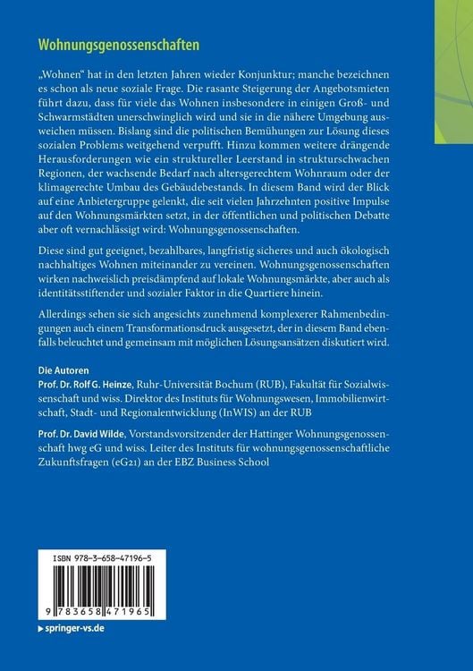Produktbild: Wohnungsgenossenschaften