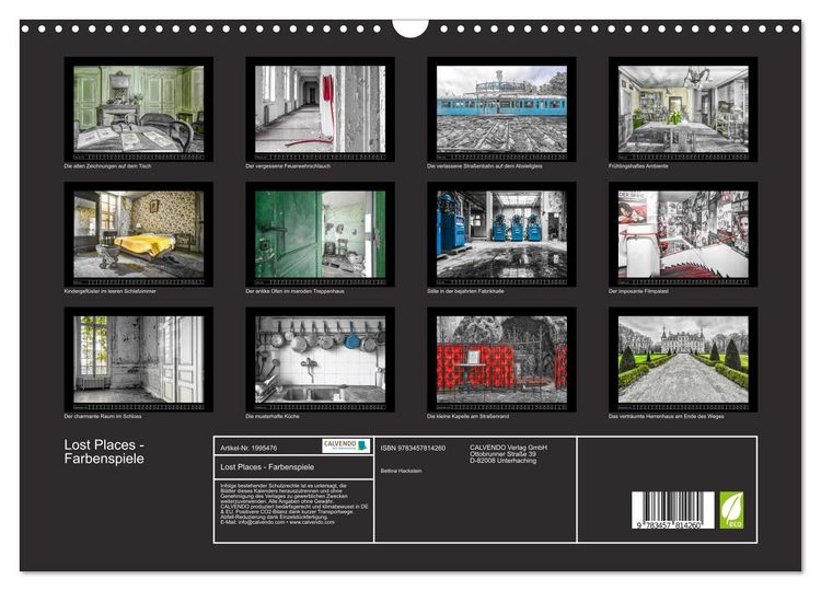 Produktbild: Lost Places - Farbenspiele (Wandkalender 2026 DIN A3 quer), CALVENDO Monatskalender