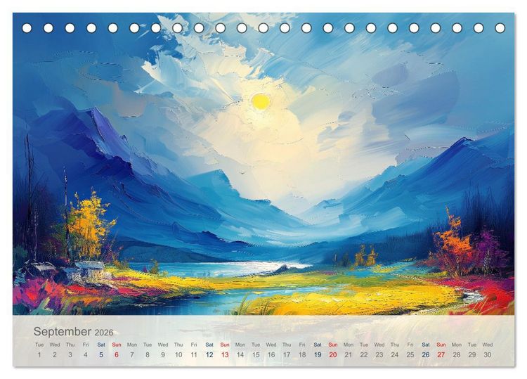 Produktbild: Impressions of landscape (Desk Calendar 2026 DIN A5 landscape), CALVENDO 12 Month DeskCalendar