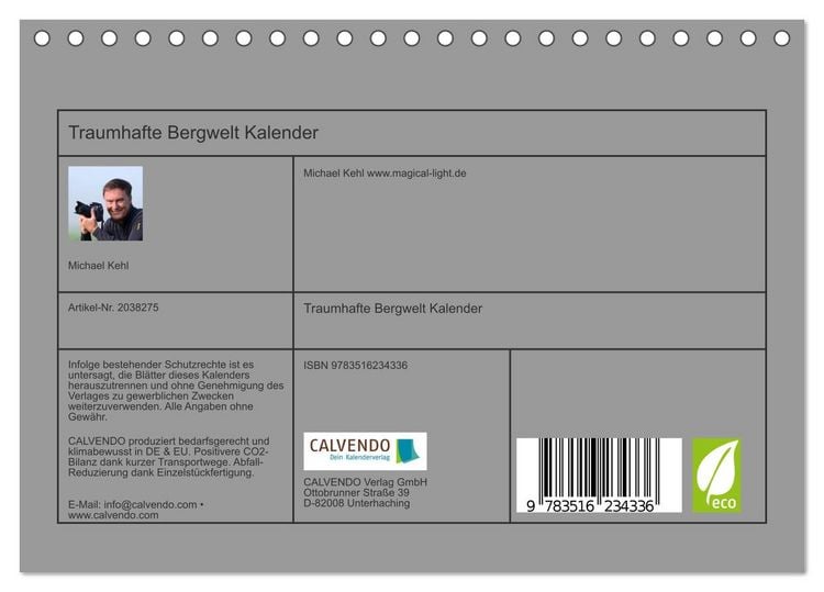 Produktbild: Traumhafte Bergwelt Kalender (Tischkalender 2026 DIN A5 quer), CALVENDO Monatskalender
