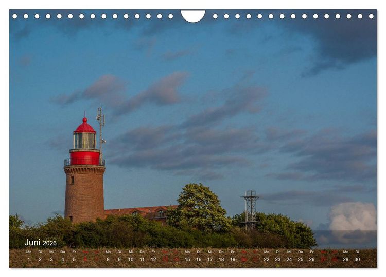 Produktbild: Die sch&ouml;nsten Leuchtt&uuml;rme - Deutsche Ostsee (Wandkalender 2026 DIN A4 quer), CALVENDO Monatskalender