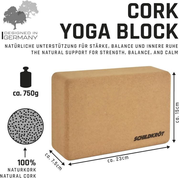 Produktbild: Schildkr&ouml;t 960271 - Kork Yoga Block, aus 100% Naturkork, 23x15x7,5cm