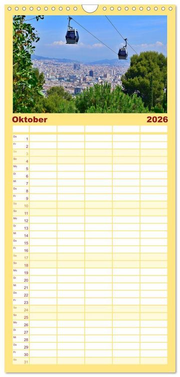 Produktbild: Familienplaner 2026 - BARCELONA - Metropole am Mittelmeer mit 5 Spalten (Wandkalender, 21 x 45 cm) CALVENDO