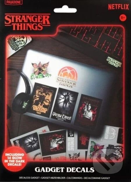 Herpositioneerbare Stickers Paladone Paladone Stranger Things Gadget Decals, 4 Sheets, Waterproof And Repositionable Vinyl Sticker Adheres, Multicolor, One Size, (PP9883ST Officiële Stranger Things Merchandise