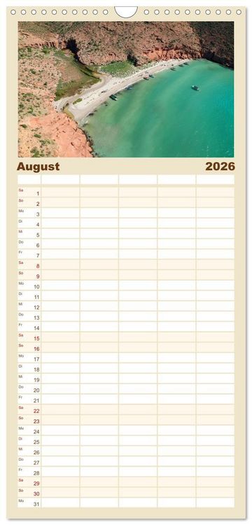 Produktbild: Familienplaner 2026 - Mexiko aus der Vogelperspektive mit 5 Spalten (Wandkalender, 21 x 45 cm) CALVENDO