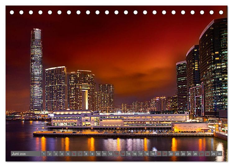 Produktbild: Hong Kong Citylights (Tischkalender 2026 DIN A5 quer), CALVENDO Monatskalender