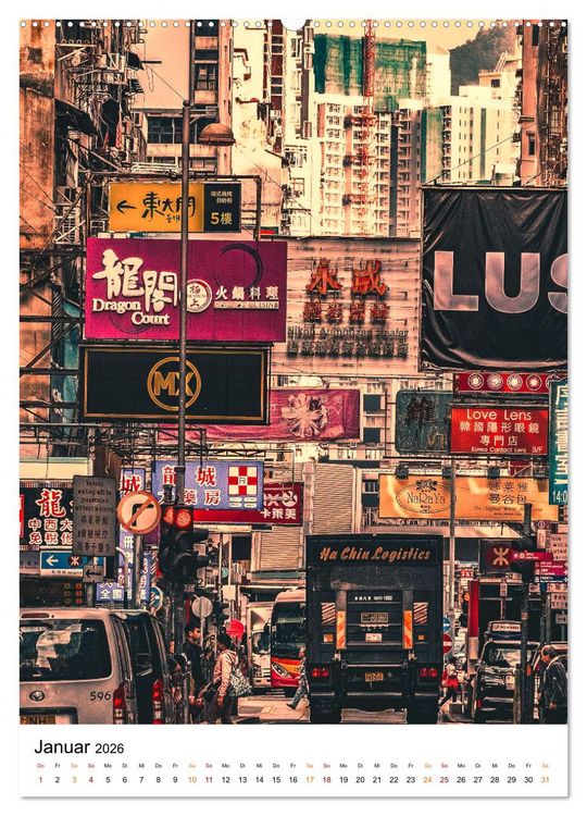 Produktbild: Hongkong Street live (hochwertiger Premium Wandkalender 2026 DIN A2 hoch), Kunstdruck in Hochglanz