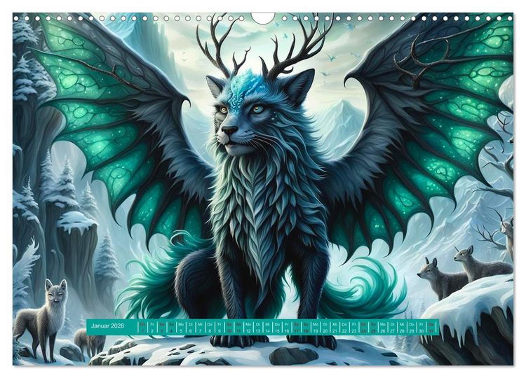 Produktbild: Verborgene Welten: Arkanum der mystischen Tierwesen (Wandkalender 2026 DIN A3 quer), CALVENDO Monatskalender
