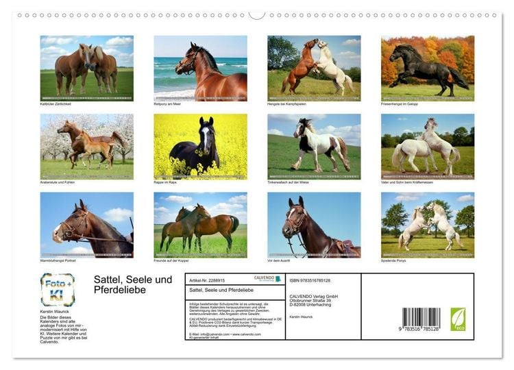 Produktbild: Sattel, Seele und Pferdeliebe (hochwertiger Premium Wandkalender 2027 DIN A2 quer), Kunstdruck in Hochglanz