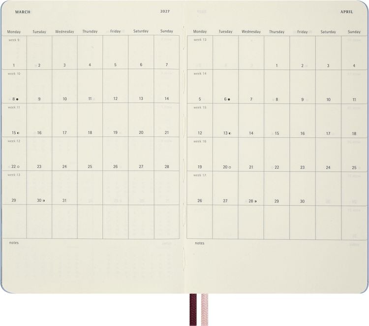 Produktbild: Moleskine Alice im Wunderland 12 Monate Tageskalender 2027, L/A5, 1 Tag = 1 Seite, fester Einband