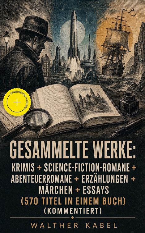 Produktbild: Gesammelte Werke: Krimis + Science-Fiction-Romane + Abenteuerromane + Erz&auml;hlungen + M&auml;rchen + Essays (570 Titel in einem Buch) (Kommentiert)