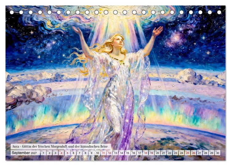 Produktbild: G&ouml;tter der Elemente - Griechische Mythologie Kunstkalender (Tischkalender 2027 DIN A5 quer), CALVENDO Monatskalender