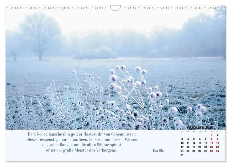 Produktbild: Nebelfarben. Ein poetischer Spaziergang (Wandkalender 2026 DIN A3 quer), CALVENDO Monatskalender