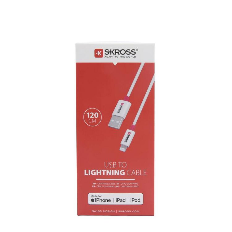 Produktbild: Skross USB-Kabel USB 2.0 USB-A Stecker 1.20m Wei&szlig; Rund SKCA0004A-MFI120CN