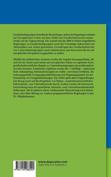 Produktbild: Die Gesellschaftsgruppe im italienischen Recht
