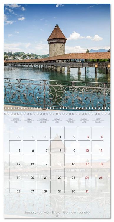 Produktbild: LUCERNE Lovely Switzerland (Wall Calendar 2026 12 &times; 12 Inch) CALVENDO 12 Month Wall Calendar
