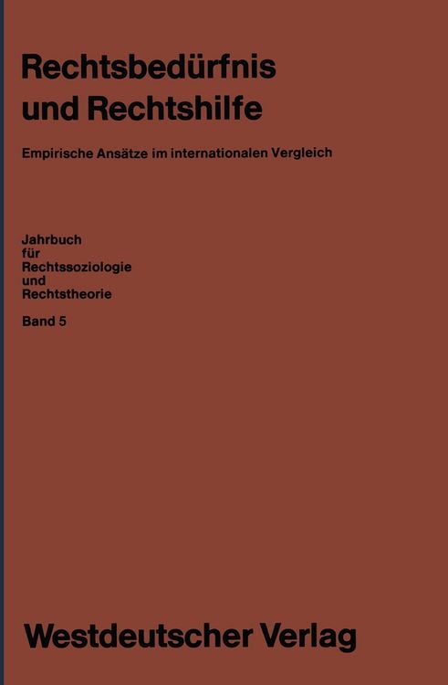 Produktbild: Rechtsbed&uuml;rfnis und Rechtshilfe