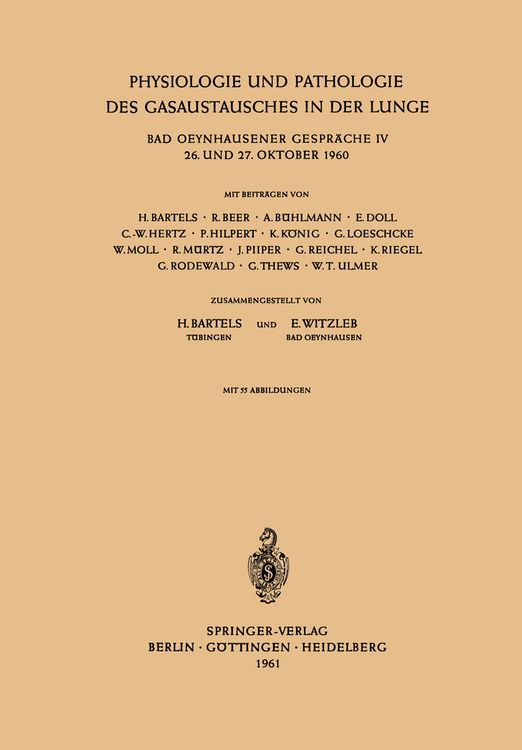 Produktbild: Physiologie und Pathologie des Gasaustausches in der Lunge