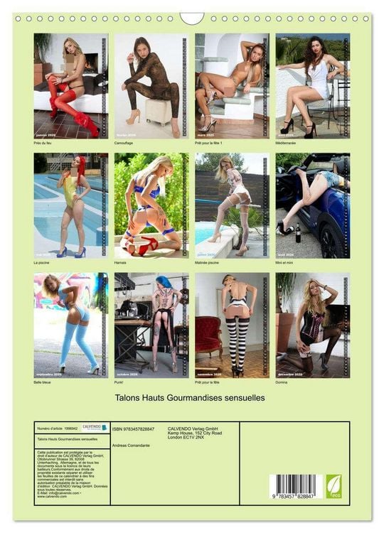 Produktbild: Talons Hauts Gourmandises sensuelles (Calendrier mural 2026 DIN A3 horizontal), CALVENDO calendrier mensuel