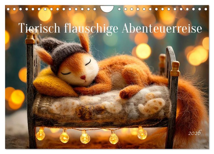 Produktbild: Tierisch flauschige Abenteuerreise (Wandkalender 2026 DIN A4 quer), CALVENDO Monatskalender