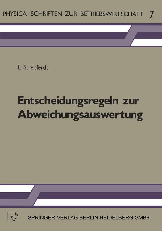 Produktbild: Entscheidungsregeln zur Abweichungsauswertung