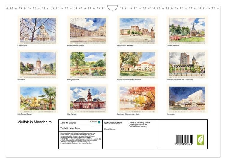 Produktbild: Vielfalt in Mannheim (Wandkalender 2027 DIN A3 quer), CALVENDO Monatskalender