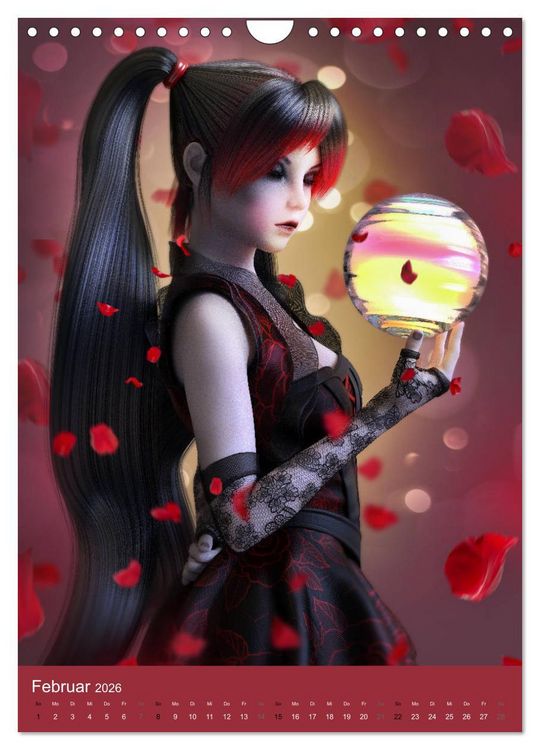 Produktbild: M&auml;dchen im Manga Style (Gothic Art) (Wandkalender 2026 DIN A4 hoch), CALVENDO Monatskalender