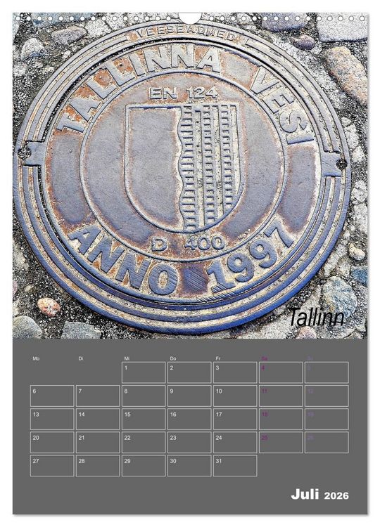 Produktbild: Faszination Kanaldeckel (Wandkalender 2026 DIN A3 hoch), CALVENDO Monatskalender
