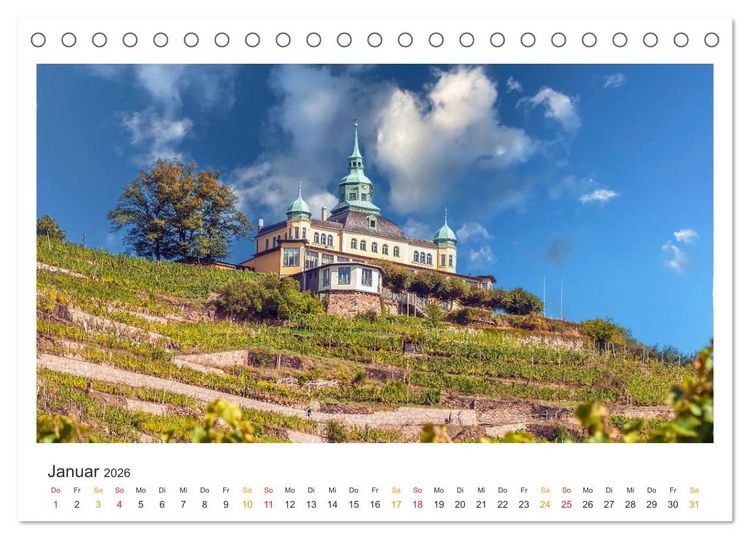 Produktbild: Sachsen - Land zwischen Elbe und Erzgebirge (Tischkalender 2026 DIN A5 quer), CALVENDO Monatskalender