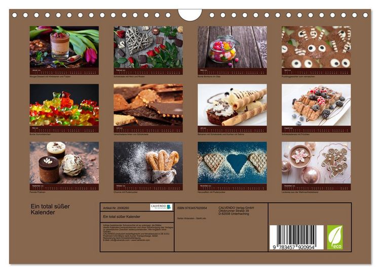 Produktbild: Ein total s&uuml;&szlig;er Kalender (Wandkalender 2026 DIN A4 quer), CALVENDO Monatskalender