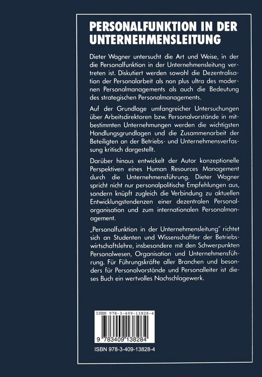 Produktbild: Personalfunktion in der Unternehmensleitung