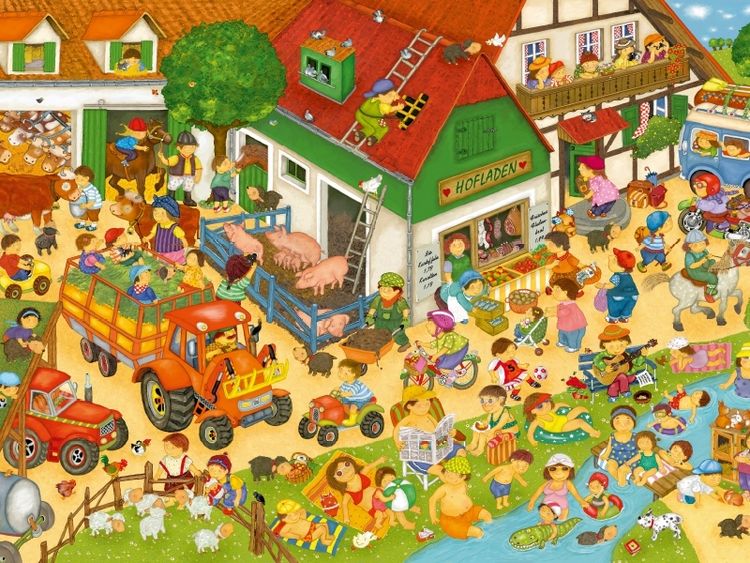 Produktbild: CALVENDO Puzzle Ferien auf dem Bauernhof | 1000 Teile Lege-Gr&ouml;&szlig;e 64x48cm Foto-Puzzle f&uuml;r gl&uuml;ckliche Stunden