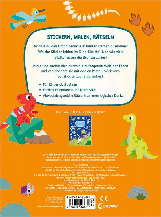 Produktbild: Metallic-Stickerspa&szlig; - Dinos