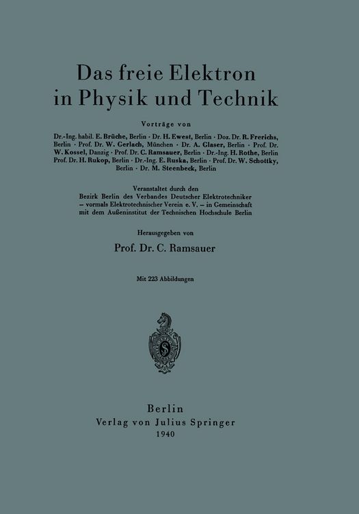 Produktbild: Das freie Elektron in Physik und Technik