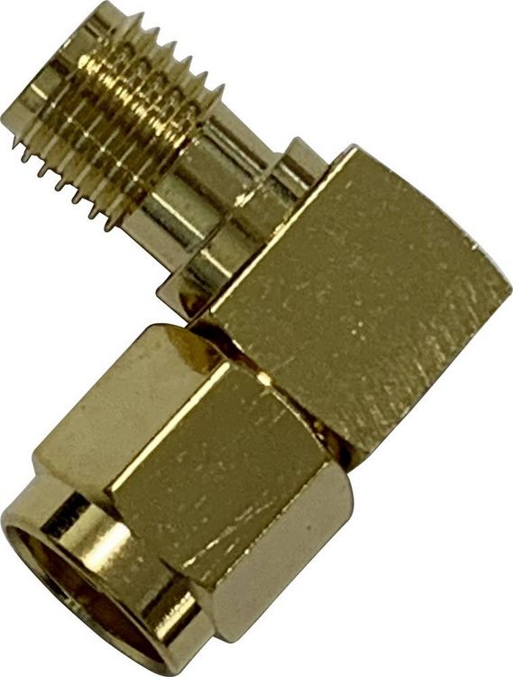 Produktbild: Wittenberg Antennen Adapter SMA WINKELST&Uuml;CK SMA Stecker auf SMA Buchse vergoldet 50 OHm 103513 SMA-Adapter SMA-Stecker - SMA-Buchse 1 St.