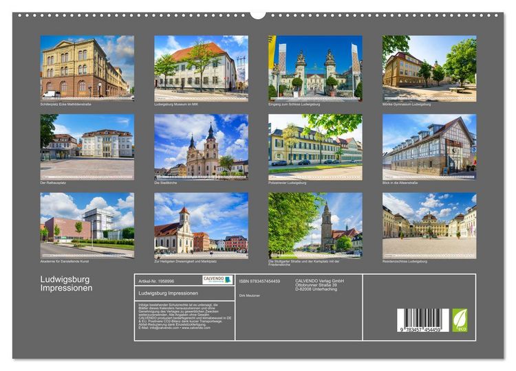 Produktbild: Ludwigsburg Impressionen (Wandkalender 2026 DIN A2 quer), CALVENDO Monatskalender