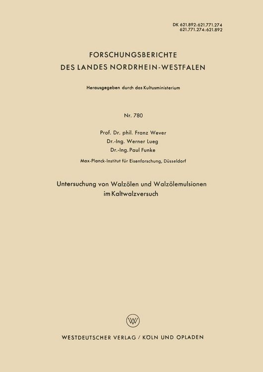 Produktbild: Untersuchung von Walz&ouml;len und Walz&ouml;lemulsionen im Kaltwalzversuch