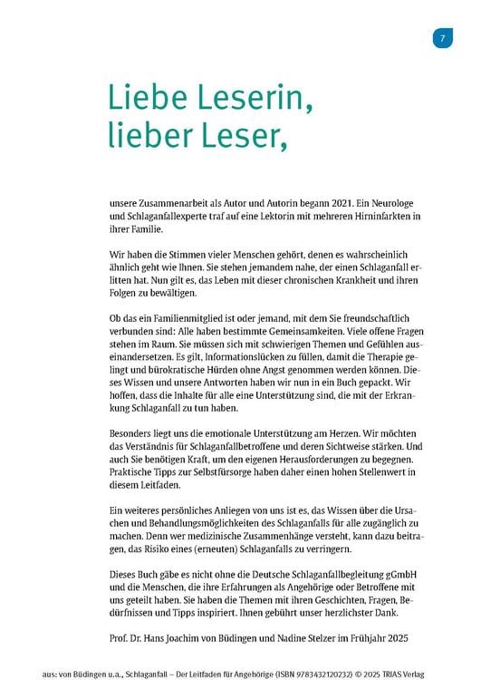 Produktbild: Schlaganfall - Der Leitfaden f&uuml;r Angeh&ouml;rige