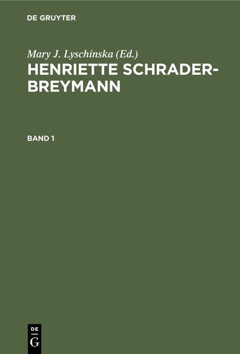 Produktbild: Henriette Schrader-Breymann. Band 1