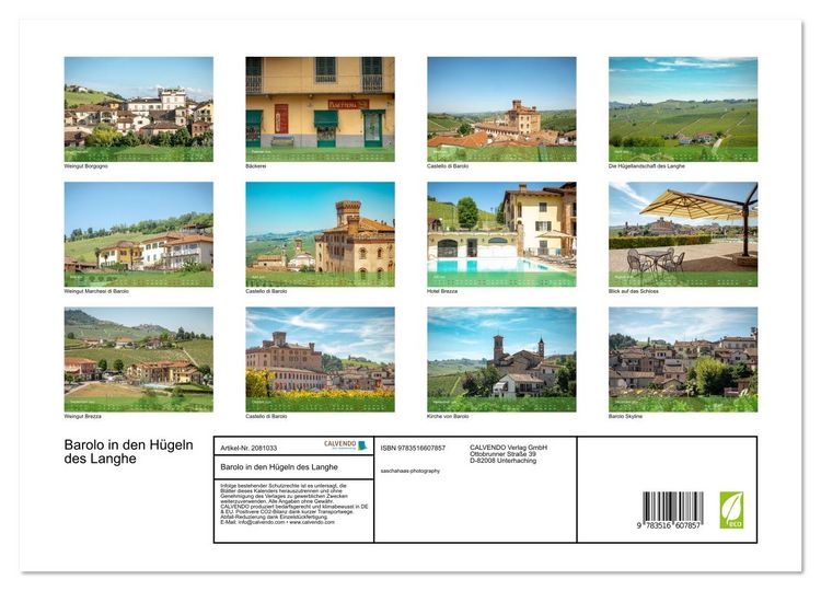 Produktbild: Barolo in den H&uuml;geln des Langhe (hochwertiger Premium Wandkalender 2026 DIN A2 quer), Kunstdruck in Hochglanz