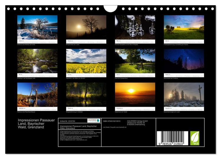 Produktbild: Impressionen Passauer Land, Bayrischer Wald, Grenzland (Wandkalender 2026 DIN A4 quer), CALVENDO Monatskalender