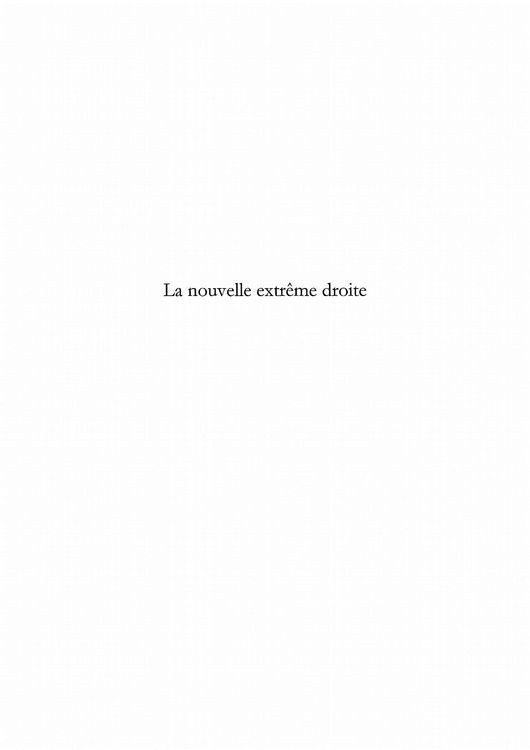 Produktbild: Nouvelle extreme droite enquete sur les