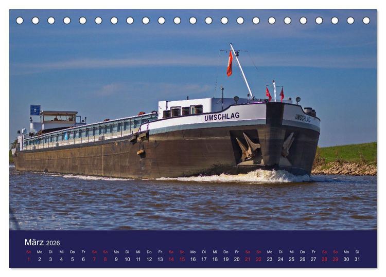 Produktbild: Binnenschiffe im Norden (Tischkalender 2026 DIN A5 quer), CALVENDO Monatskalender