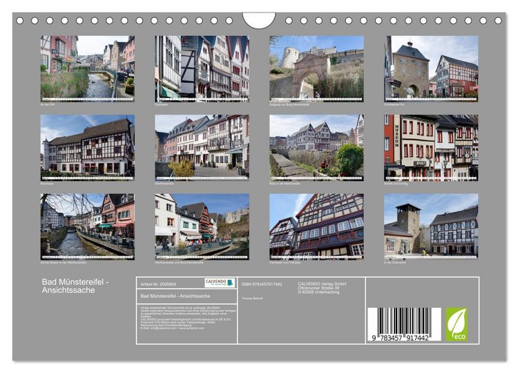 Produktbild: Bad M&uuml;nstereifel - Ansichtssache (Wandkalender 2026 DIN A4 quer), CALVENDO Monatskalender
