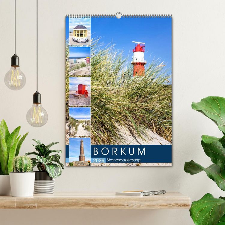 Produktbild: Borkum Strandspaziergang (Wandkalender 2026 DIN A2 hoch), CALVENDO Monatskalender